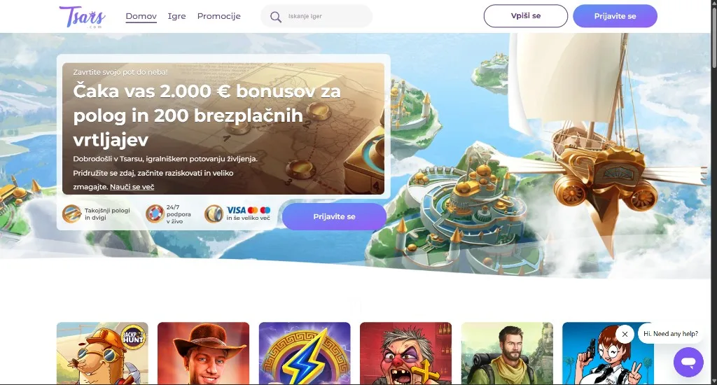 Tsars namizni zaslon domače strani